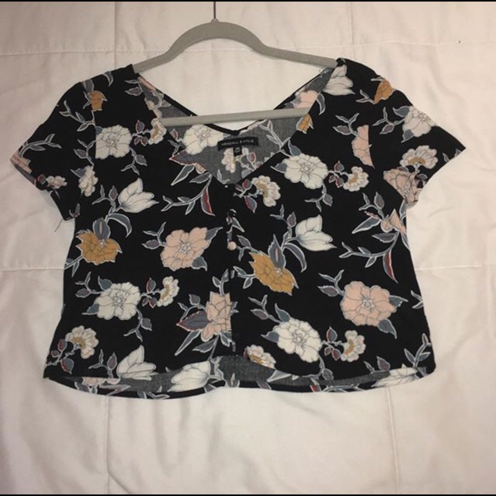 Kendall and Kylie floral crop top